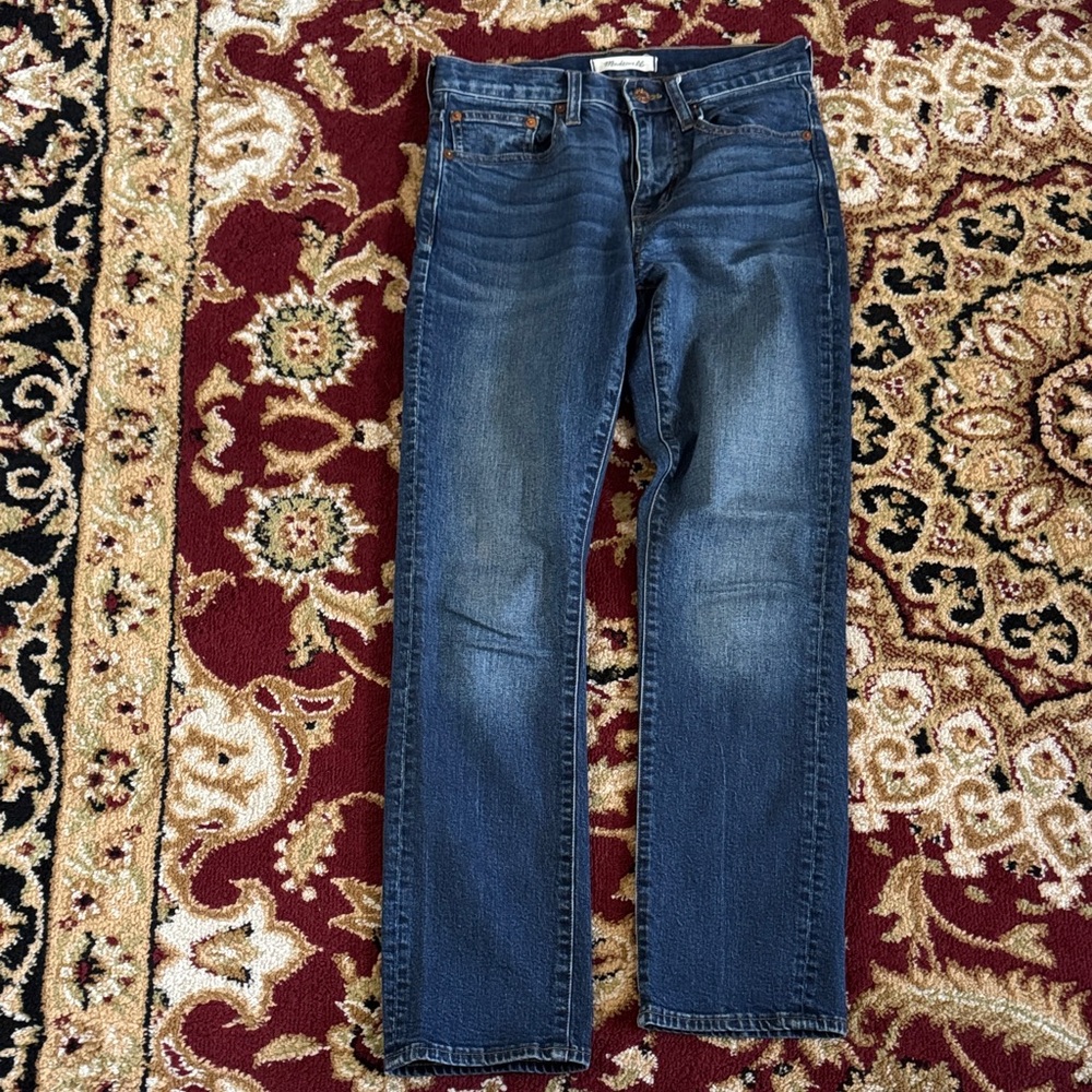Madewell Women's Cruiser 24 Straight Blue Jeans